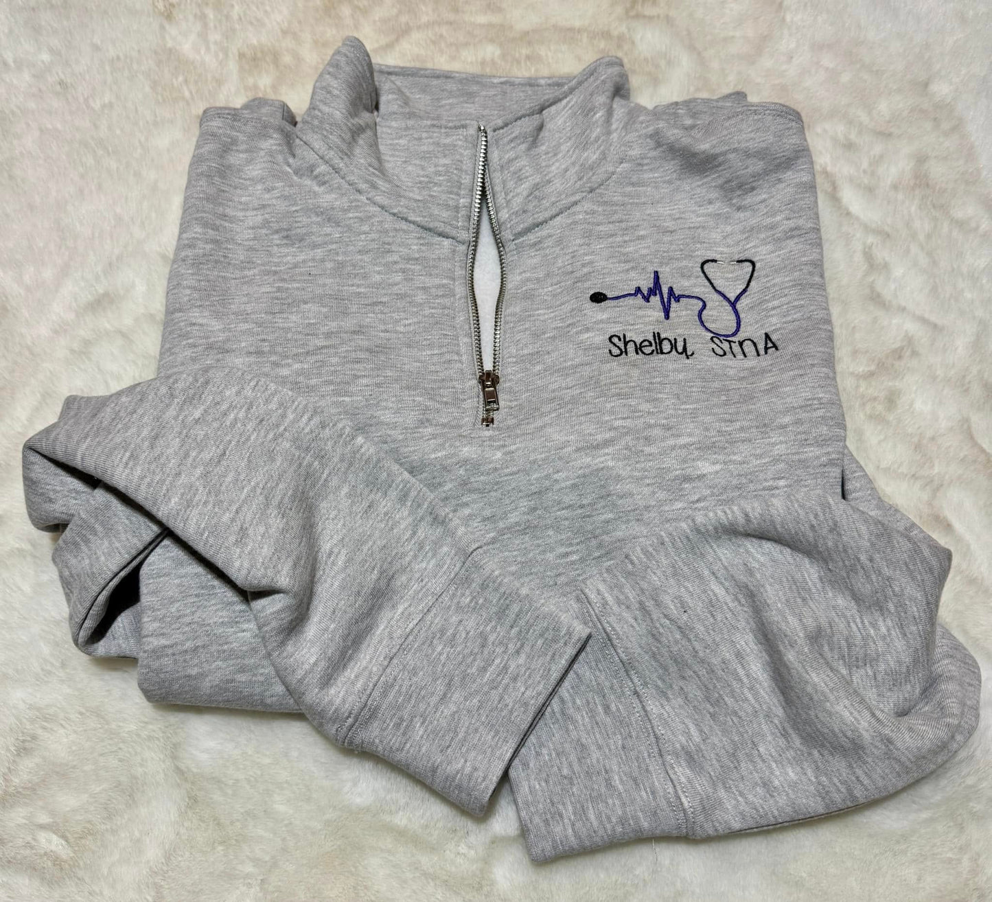 Stethescope quarter zip crew