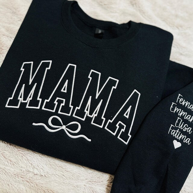 MAMA bow crewneck-names on sleeve