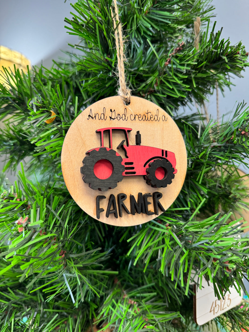 And god created a farmer ornament