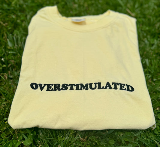 Overstimulated embroidered CC tee