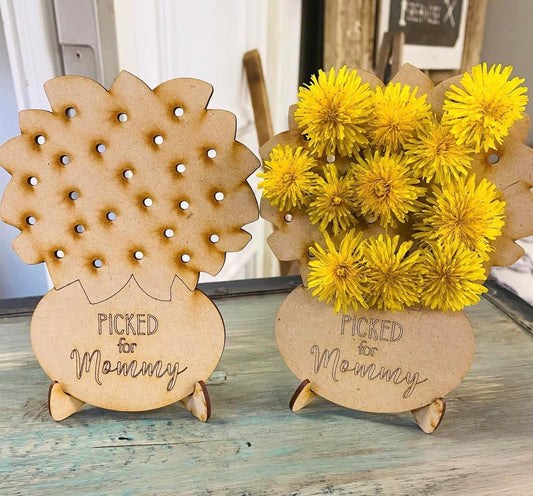 Picked for mommy flower holder