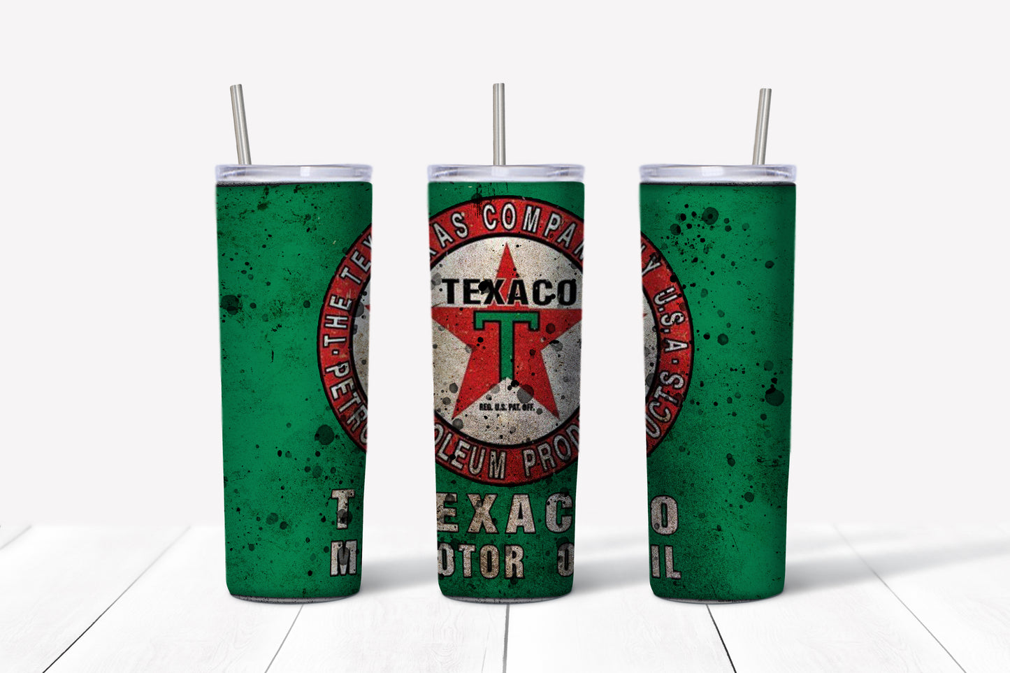 Green Texaco Motor Oil Tumbler