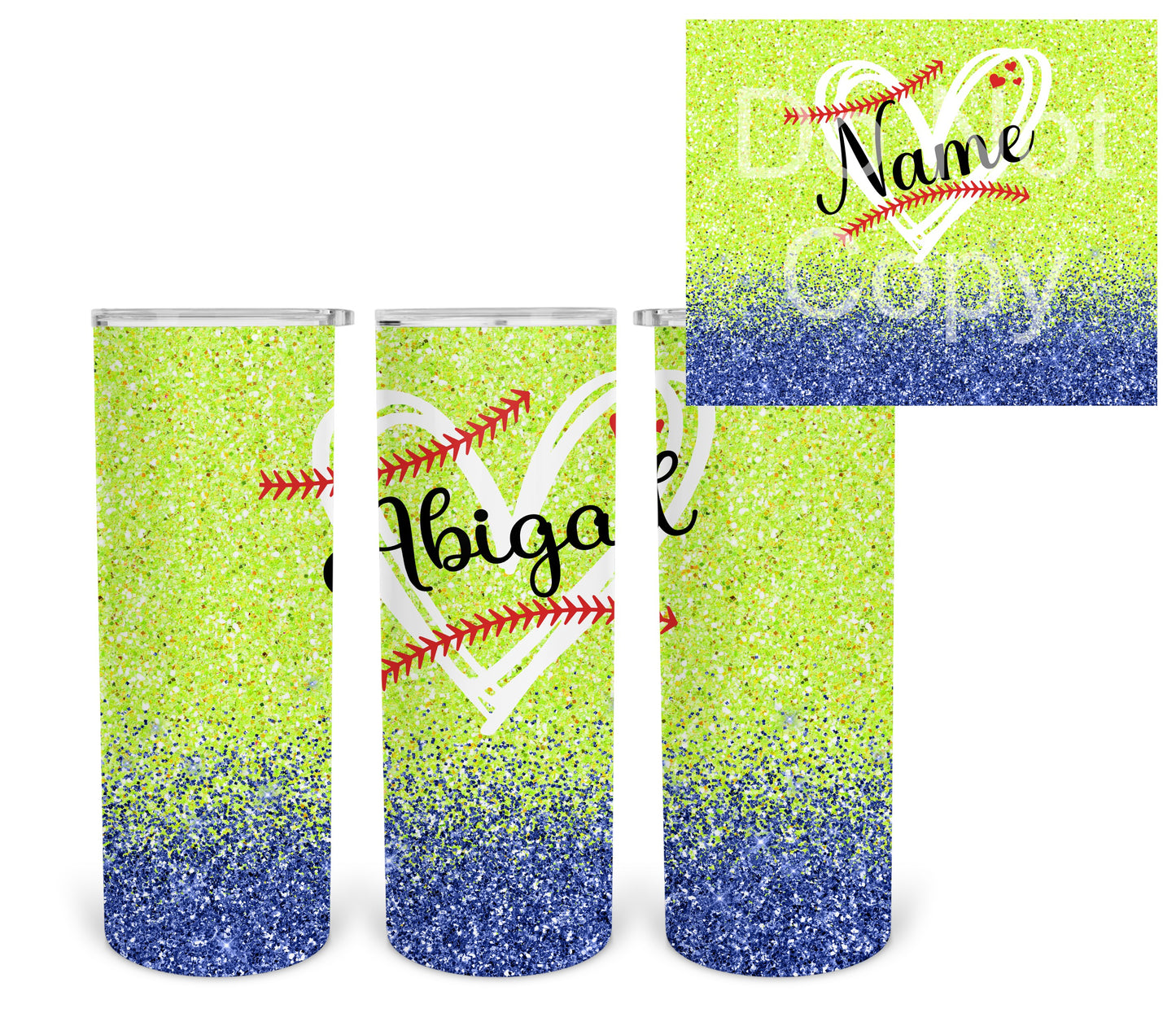 Softball Glitter Tumbler