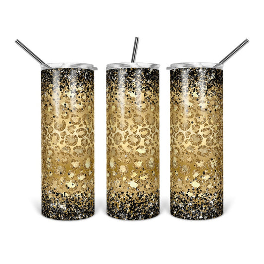 Gold leopard tumbler