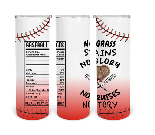 No grass stains no glory baseball tumbler