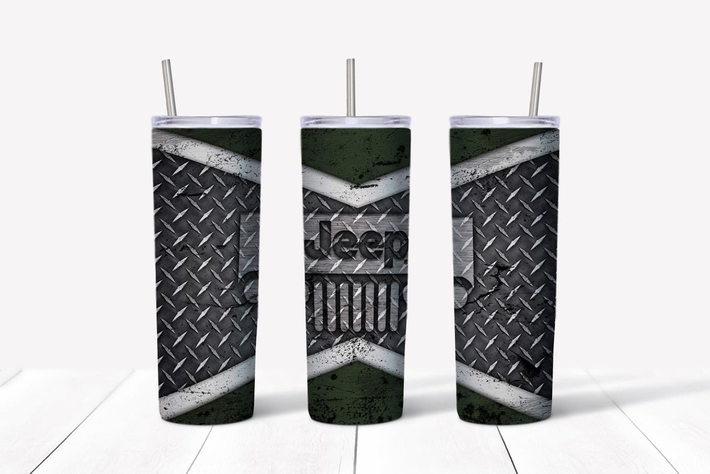 Jeep diamond plate tumbler