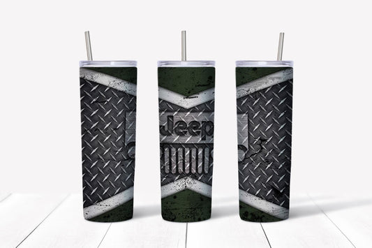 Jeep diamond plate tumbler