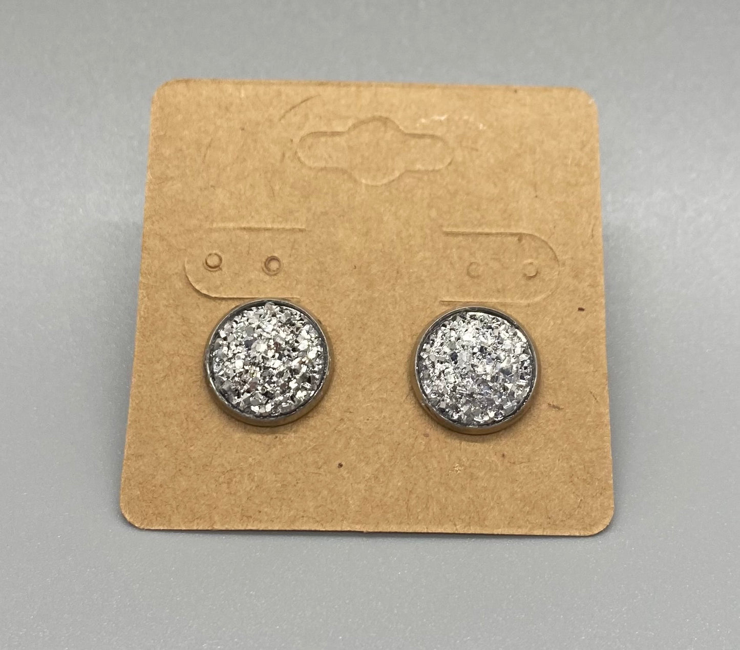 Silver druzy earrings