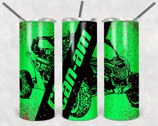 Green can-am tumbler