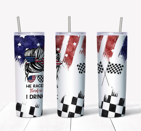 He races, I drink tumbler