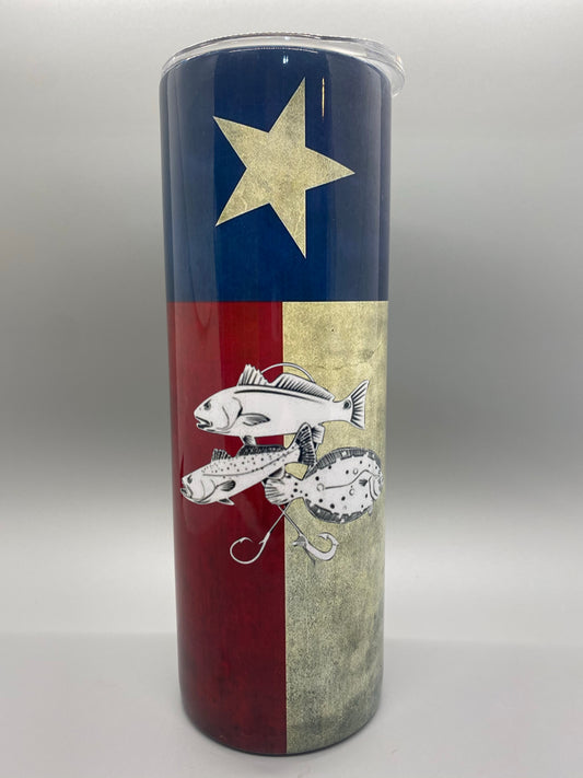 Texas Flag Fishing Lure Tumbler