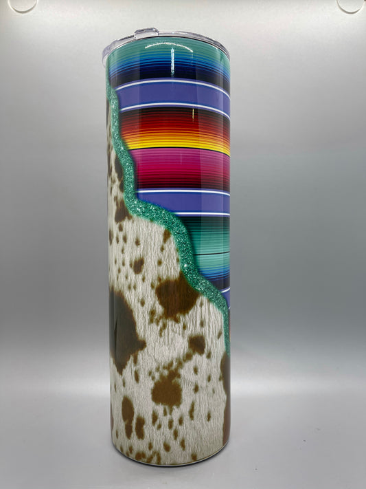 Cowhide & serape tumbler