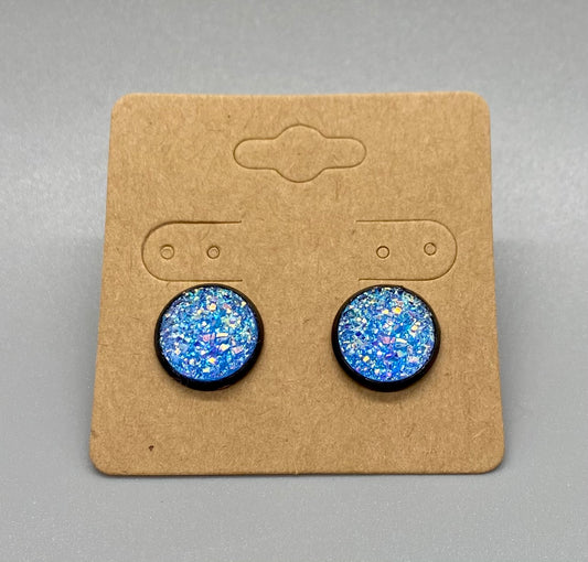 Light blue druzy earrings