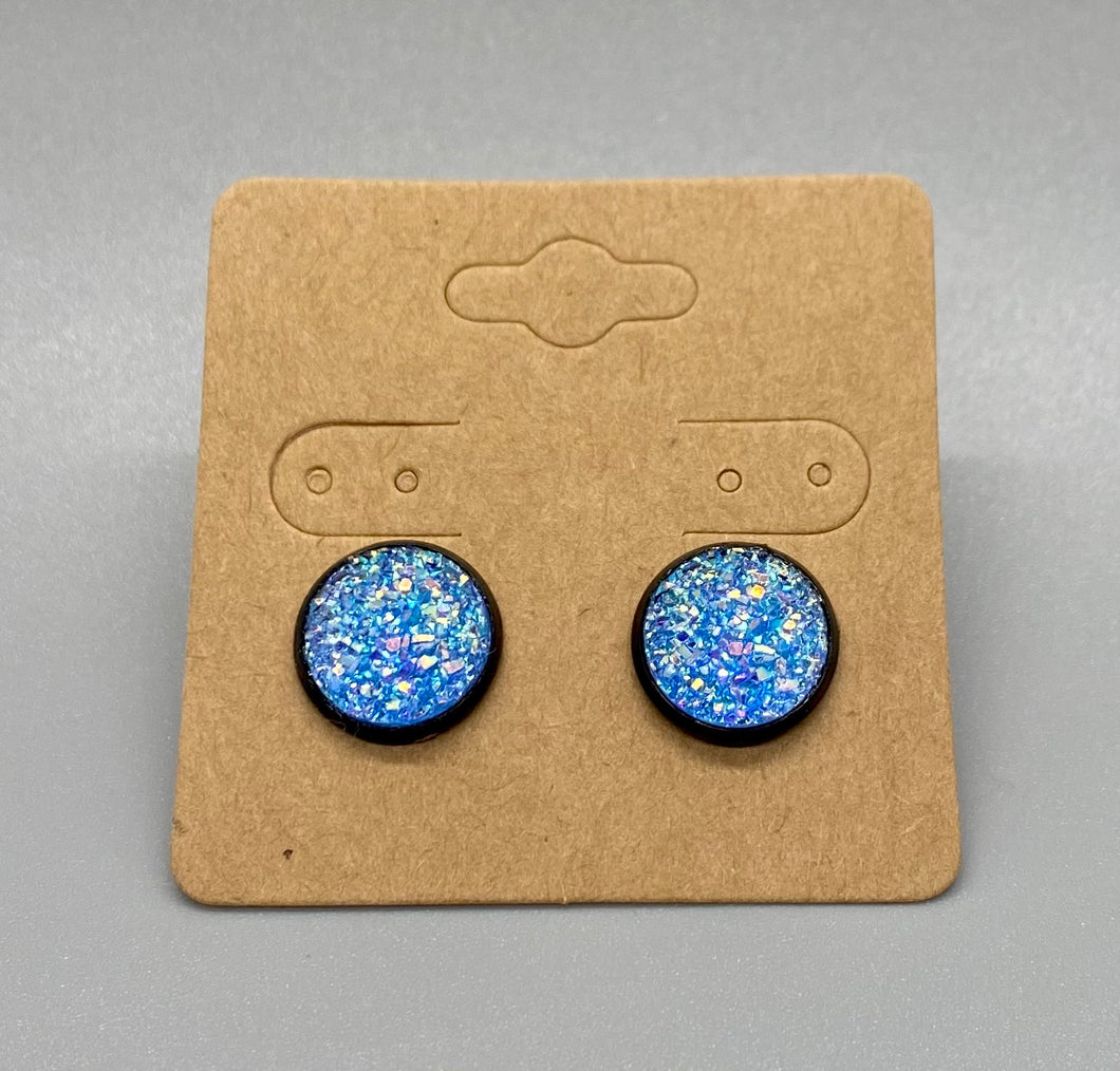 Light blue druzy earrings