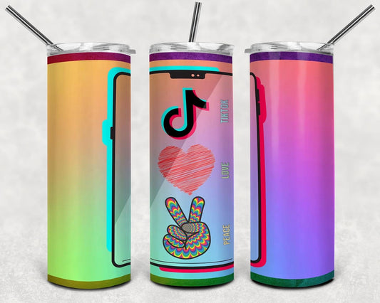 Peace Love TikTok Tumbler