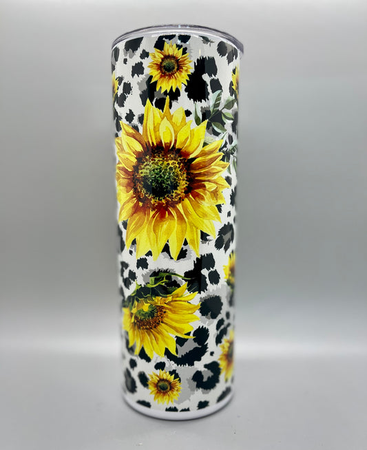 Sunflower leopard tumbler