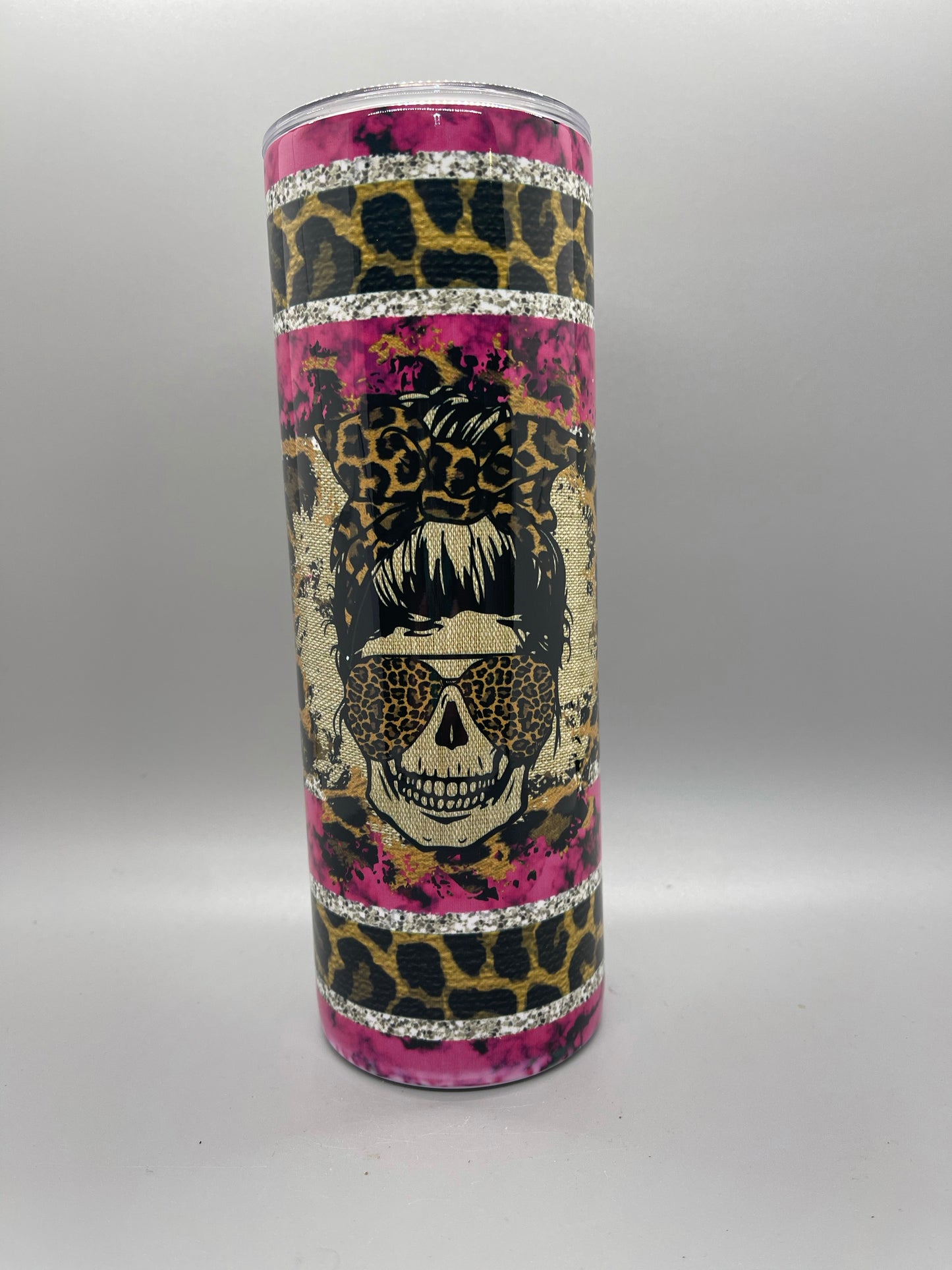 Skull leopard pink Tumbler