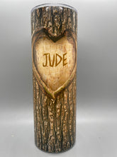 Load image into Gallery viewer, Carved heart customizable tree tumbler 💖
