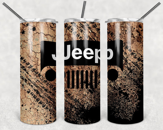 Dirty jeep black tumbler