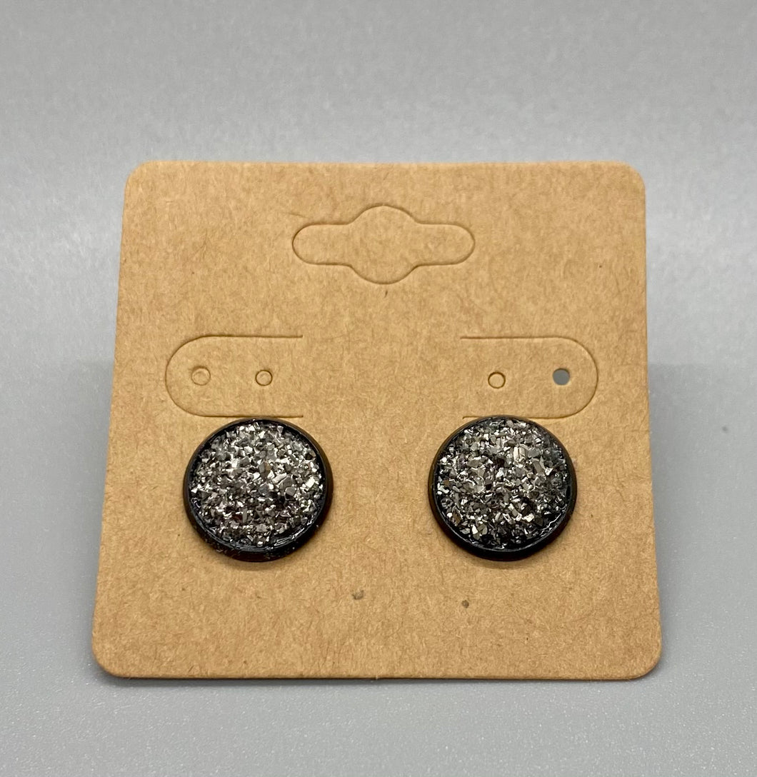 Charcoal druzy earrings