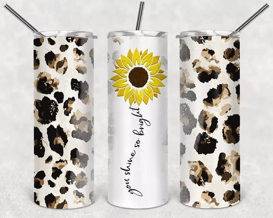 Leopard Sunflower Tumbler