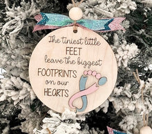 Load image into Gallery viewer, Little feet print leave big impressions ornament/car charm
