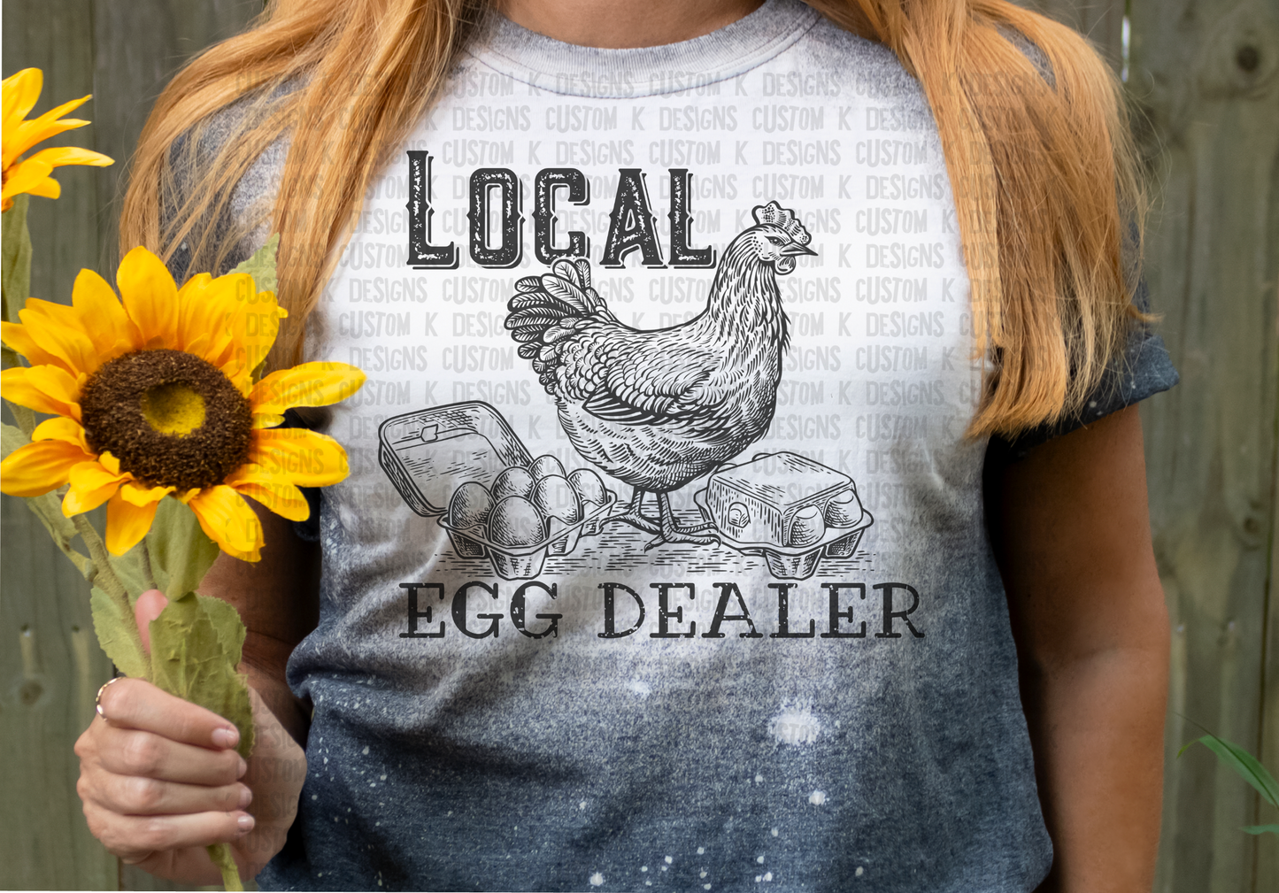 Local egg dealer bleach tee