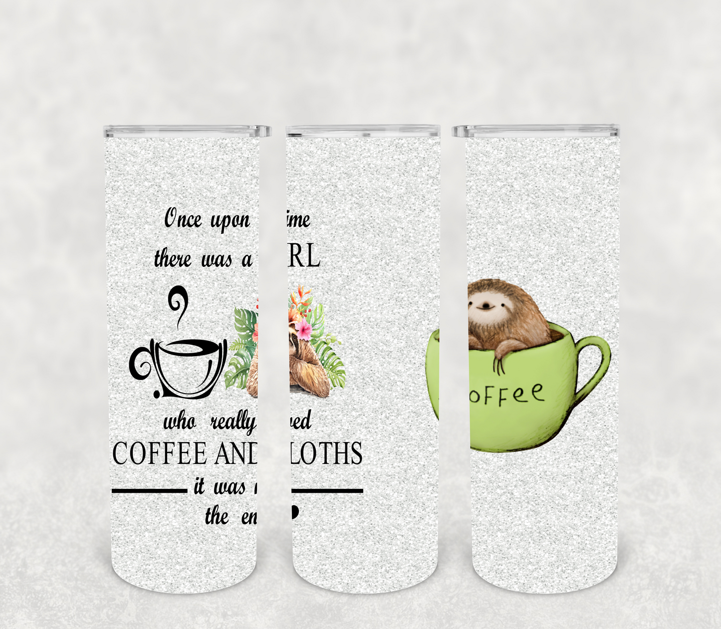 Coffee and sloths tumbler