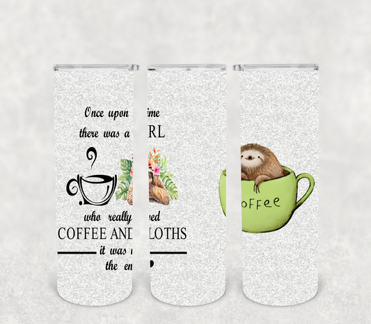 Coffee and sloths tumbler