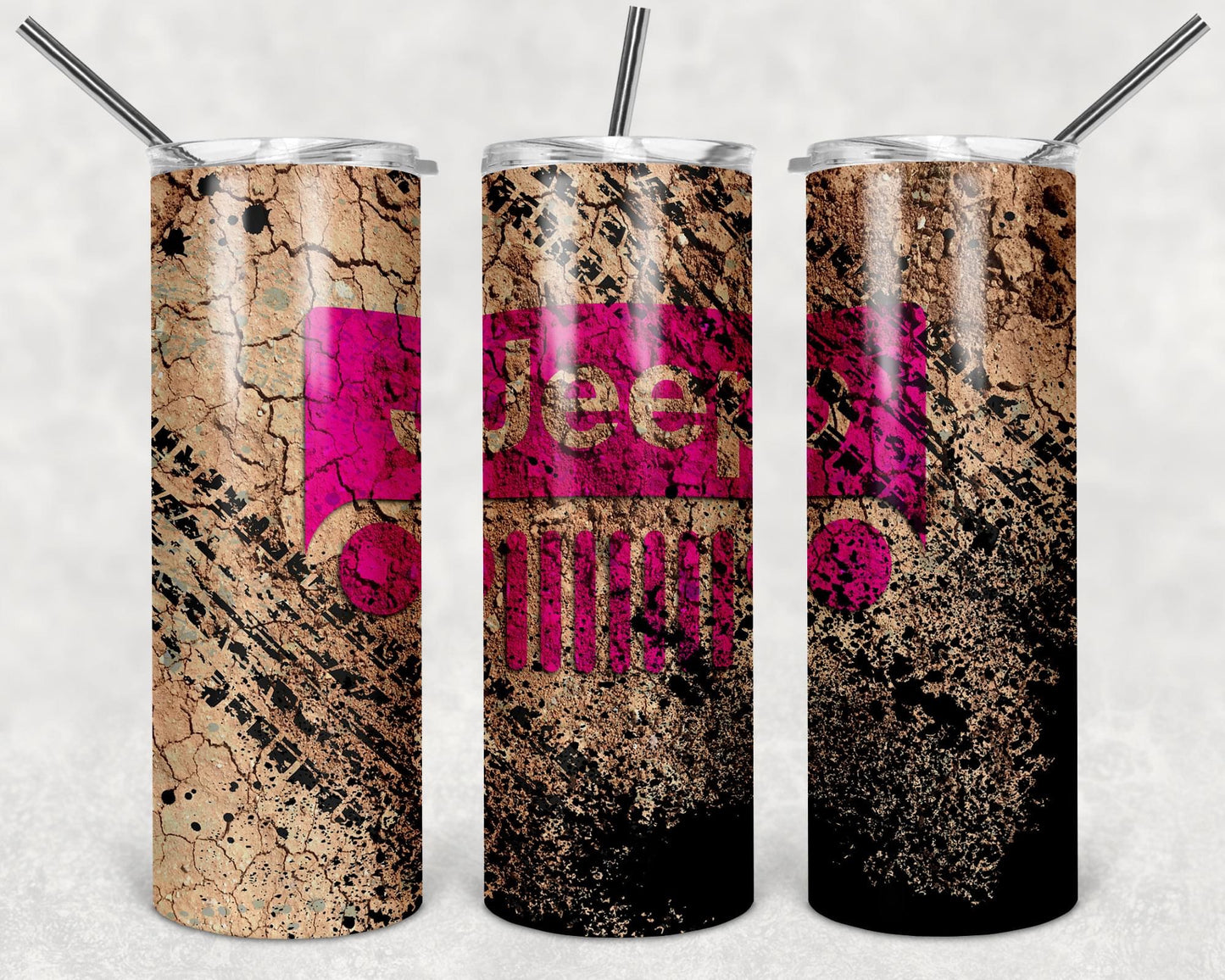 Dirty jeep pink tumbler