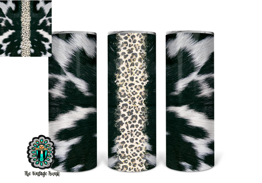 Cowhide and leopard tumbler