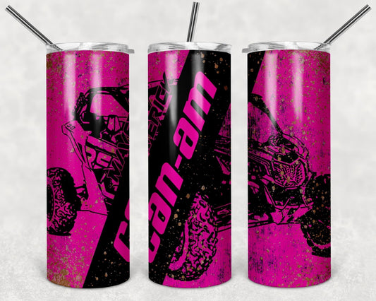 Pink Can-Am tumbler