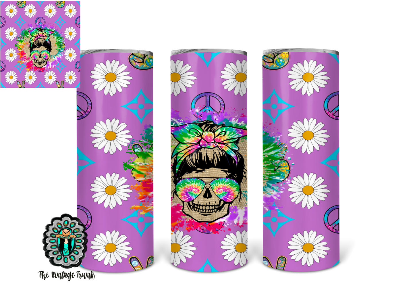 Retro skull tumbler