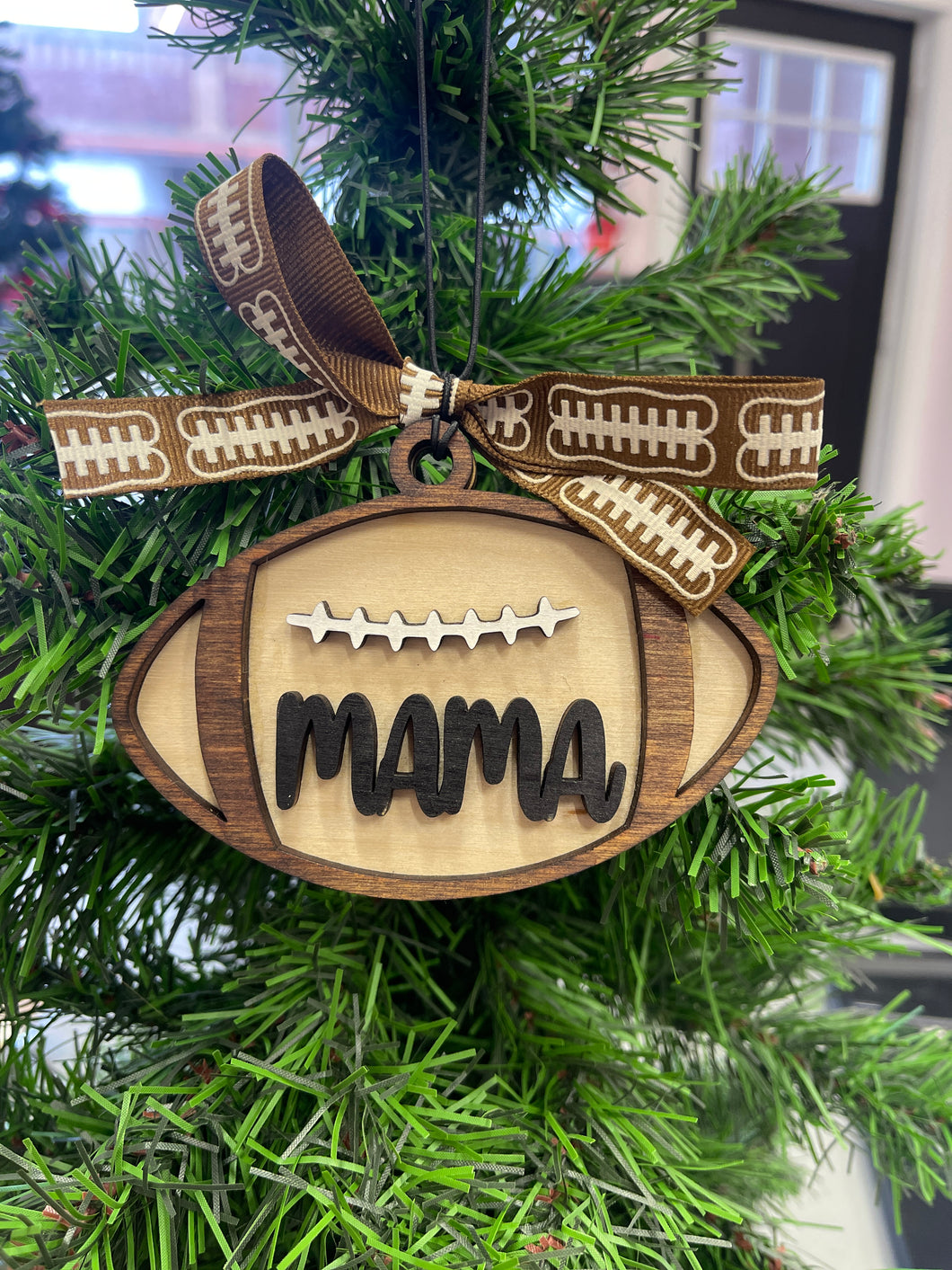 Football mama ornament/car charm