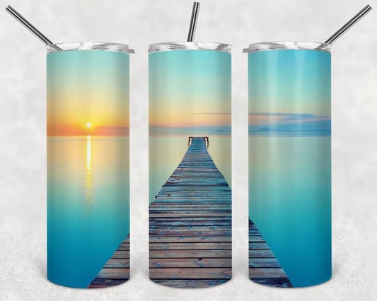 Boardwalk sunset  Tumbler