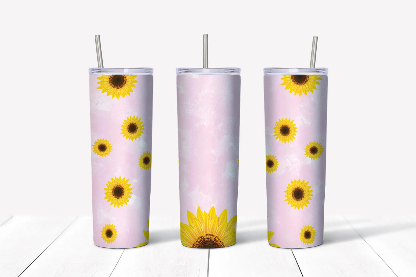 Sunflower watercolor tumbler