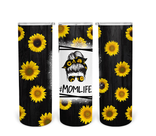 Sunflower mom life tumbler