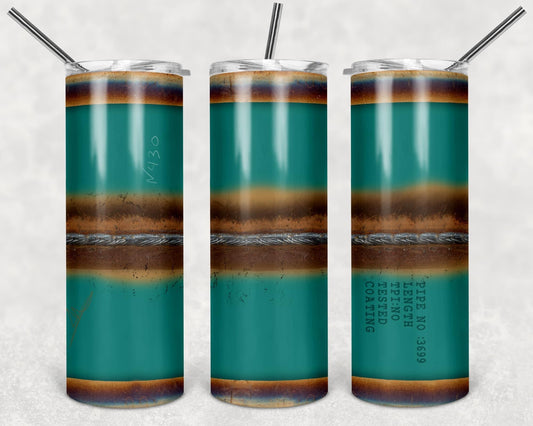 Rusty welded pipe tumbler