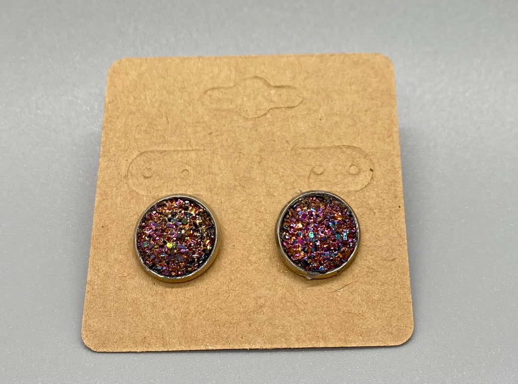Multicolor druzy earrings