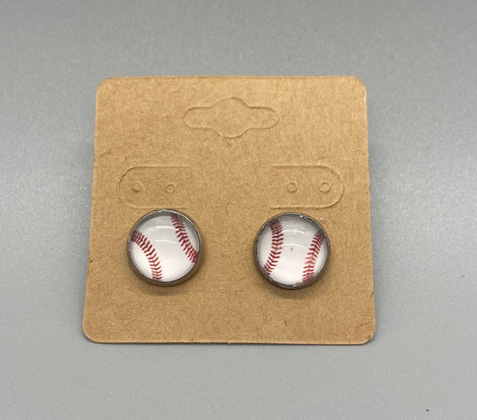 Baseball earrings