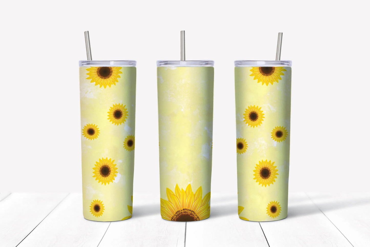 Sunflower watercolor tumbler