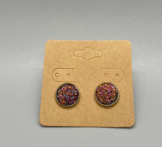 Multicolor druzy earrings