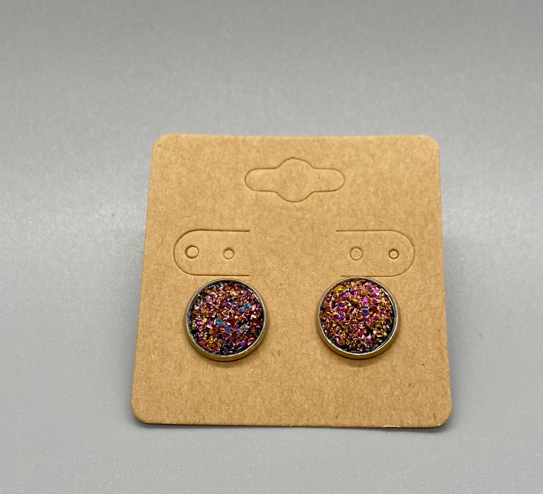 Multicolor druzy earrings