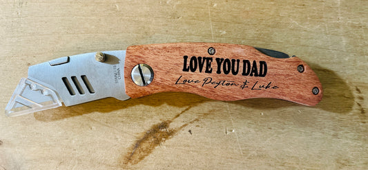 Custom engraved box cutter