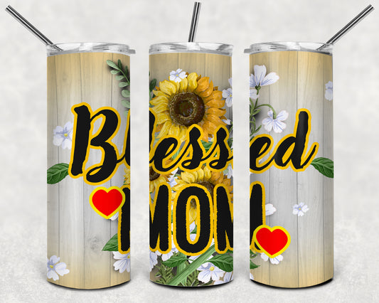 Blessed mom sunflower Tumbler