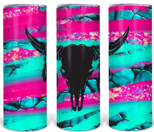 Bull skull tumbler